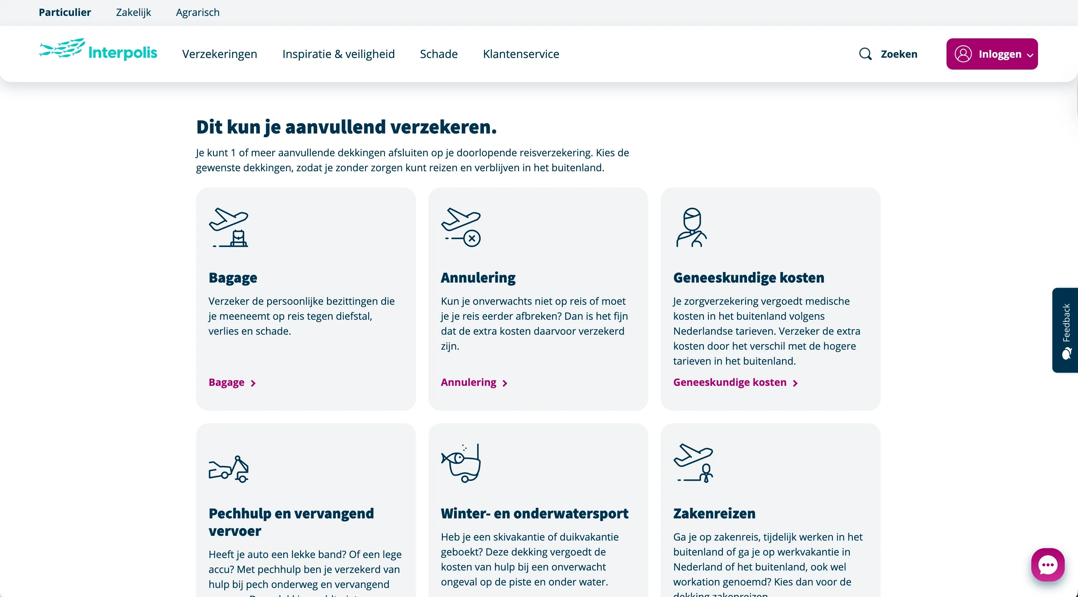 Interpolis page with a grid layout