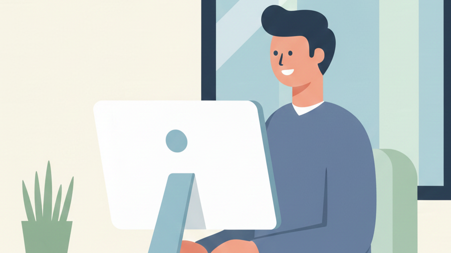 Working on the computer